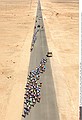 Cycling : Tour Qatar 2006 / Stage 4Illustratie / Peleton Peloton / Landscape Paysage Landschap Sky Ciel Lucht / Bordures Waaiers / Dessert Woestijn Al Zubarah - Qatar Olympic Committee ( 144 km )Etape Rit